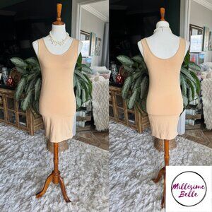 Fifth Parallel Threads Fitted Tan Dress
